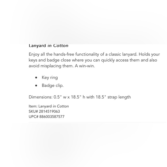 Lanyard/Keyholder Vera Bradley Botanical Ditsy, NWT - Picture 5 of 5